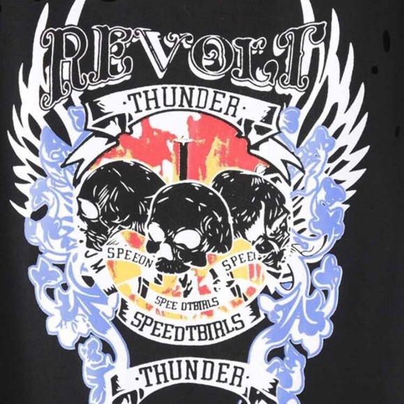 Letter & Skull Distress Tee - Picture 3 of 3